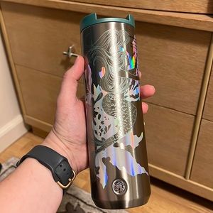Starbucks stainless steel vacuum insulated tumbler. Holographic Siren design.